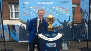 Hugh with Rugby World Cup